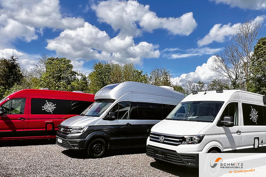 Drei Flexstar Camper nebeneinander